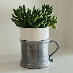 Wilton Armetale Pewter Tankard Mug w/ Pottery Insert Columbia PA RWP Vintage Mug